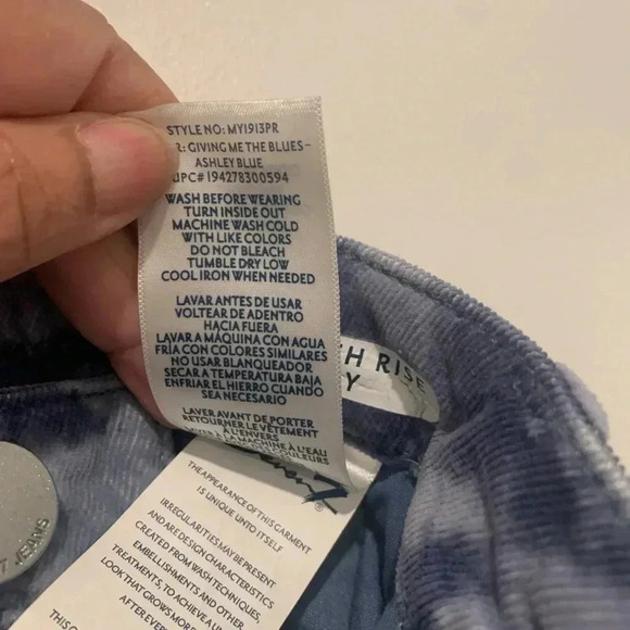 Seven7 Corduroy Ultra HIgh Rise Skinny Pants 12 Tie Dye Ashley Blue Soft Stretch - Picture 10 of 10